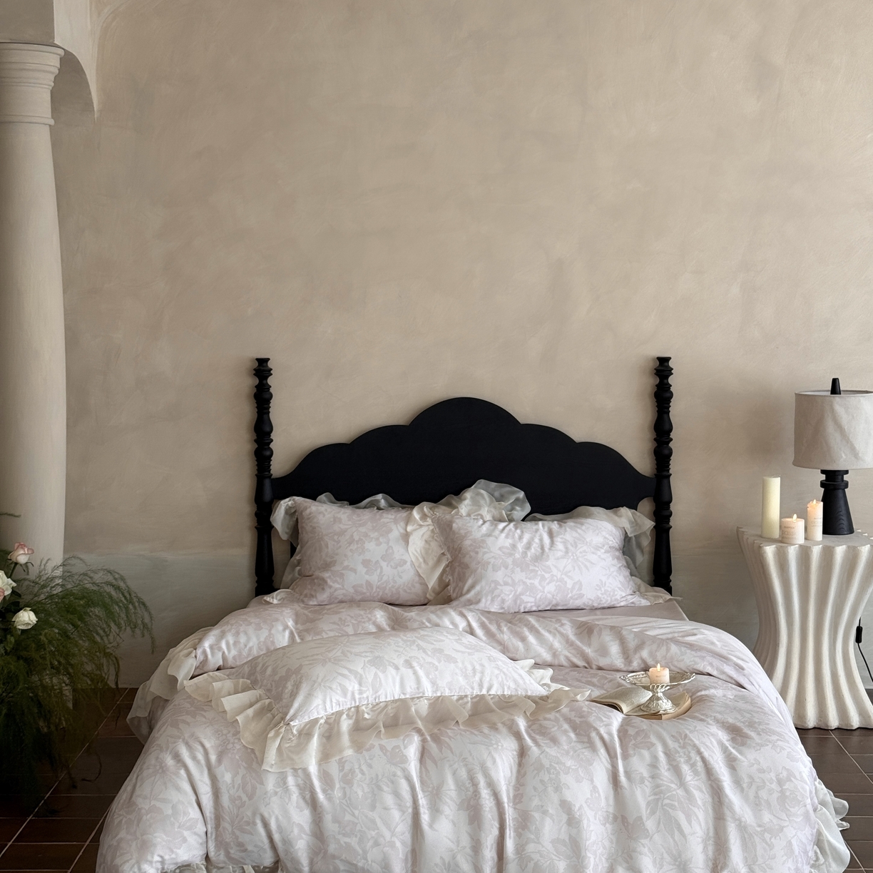 91家纺网 家纺一手货源 找家纺 MIU缪家居 2025新款60S兰精天丝四件套--晨曦 晨曦-柔雾粉