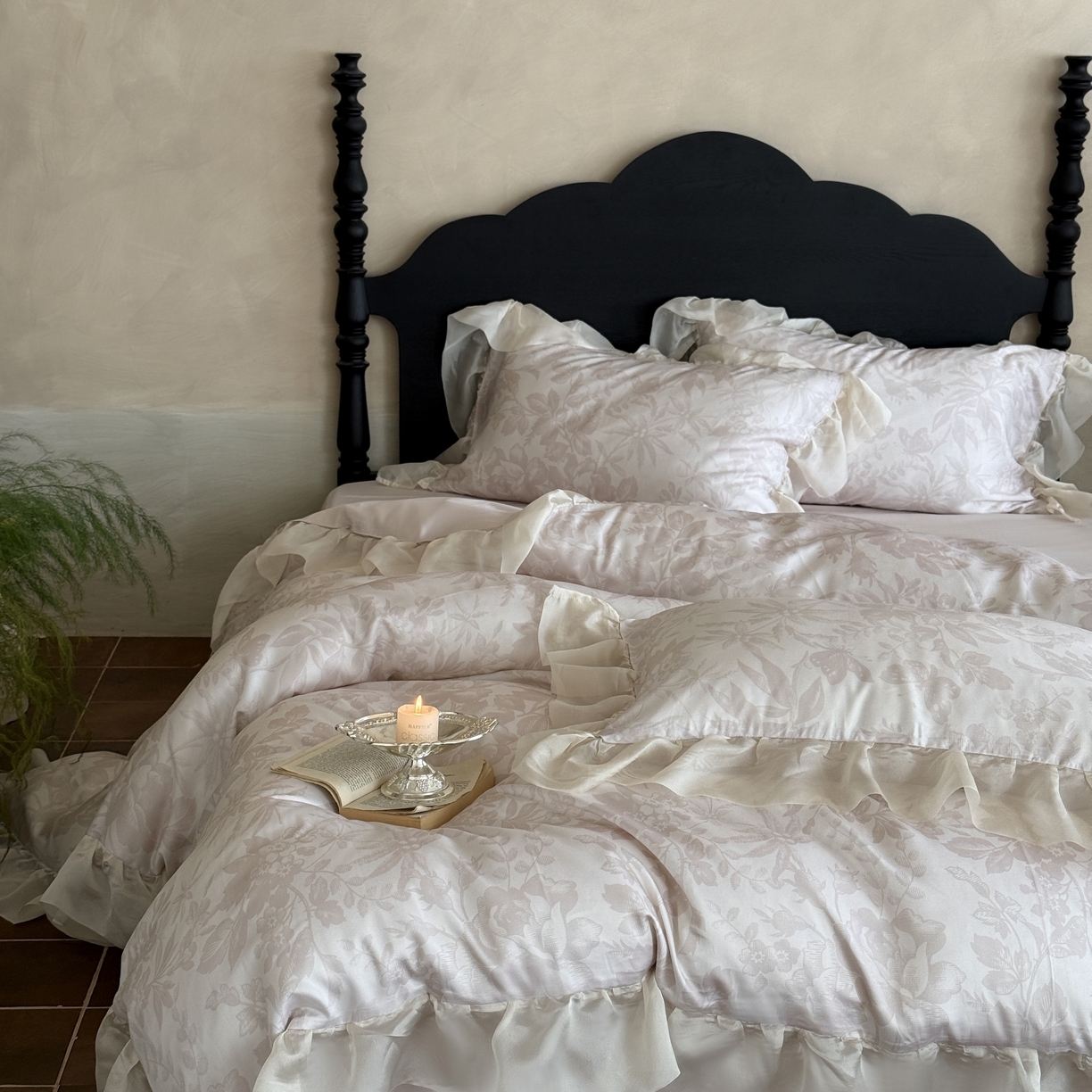 91家纺网 家纺一手货源 找家纺 MIU缪家居 2025新款60S兰精天丝四件套--晨曦 晨曦-柔雾粉