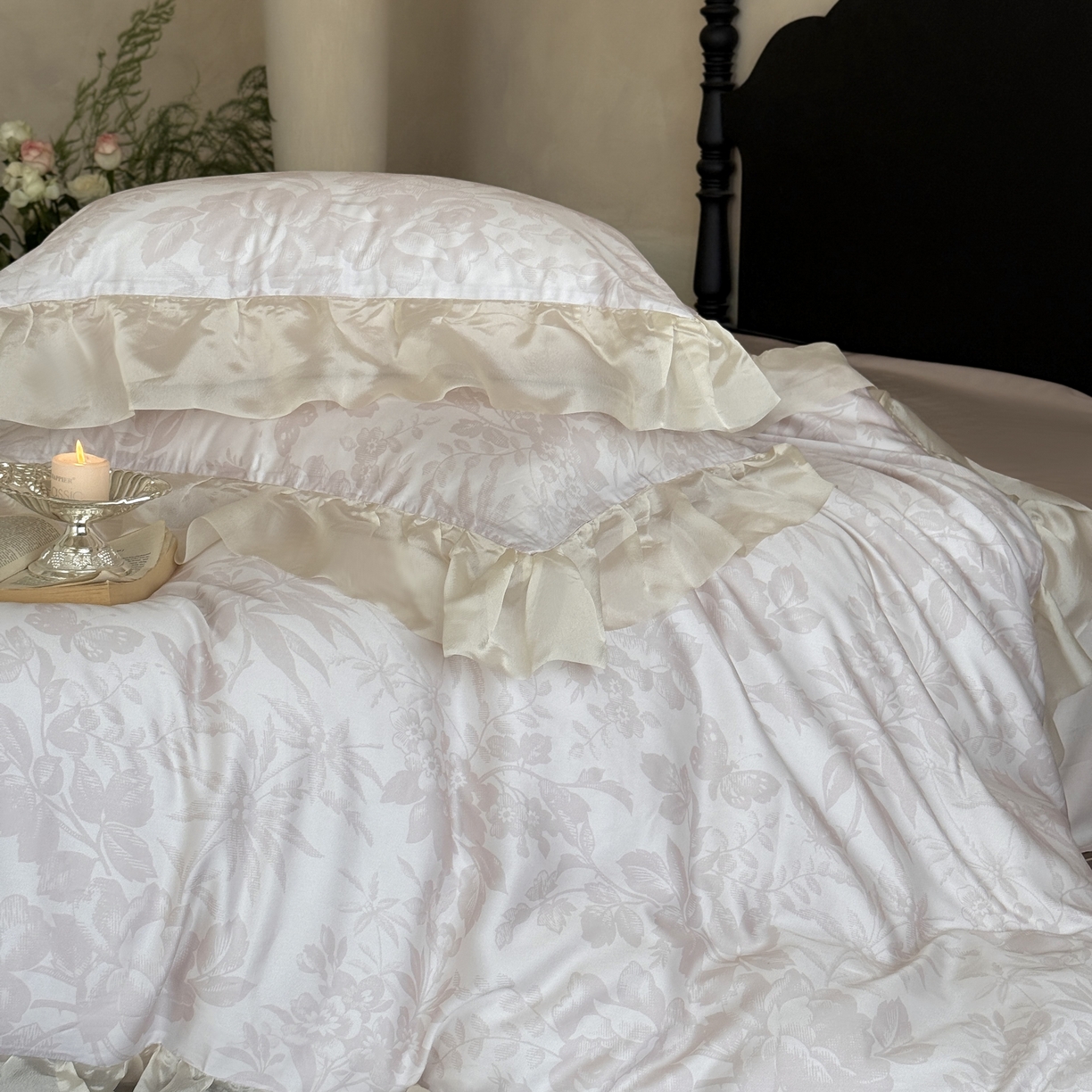 91家纺网 家纺一手货源 找家纺 MIU缪家居 2025新款60S兰精天丝四件套--晨曦 晨曦-柔雾粉