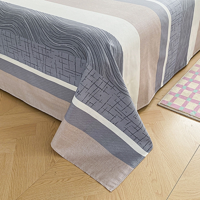 91家纺网 家纺一手货源 找家纺 天之爱 2025新款全棉印花单床单 布兰卡-灰