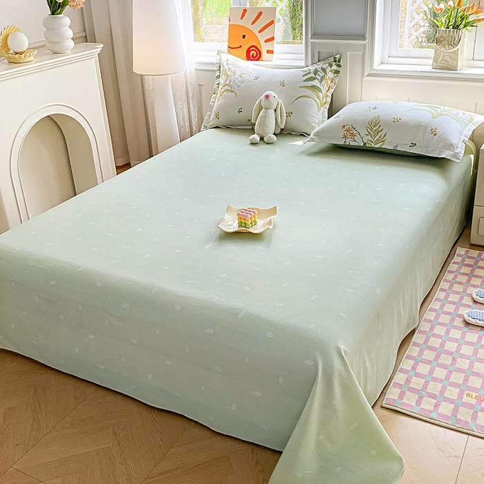 91家纺网 家纺一手货源 找家纺 天之爱 2025新款全棉印花单床单 春意绵绵