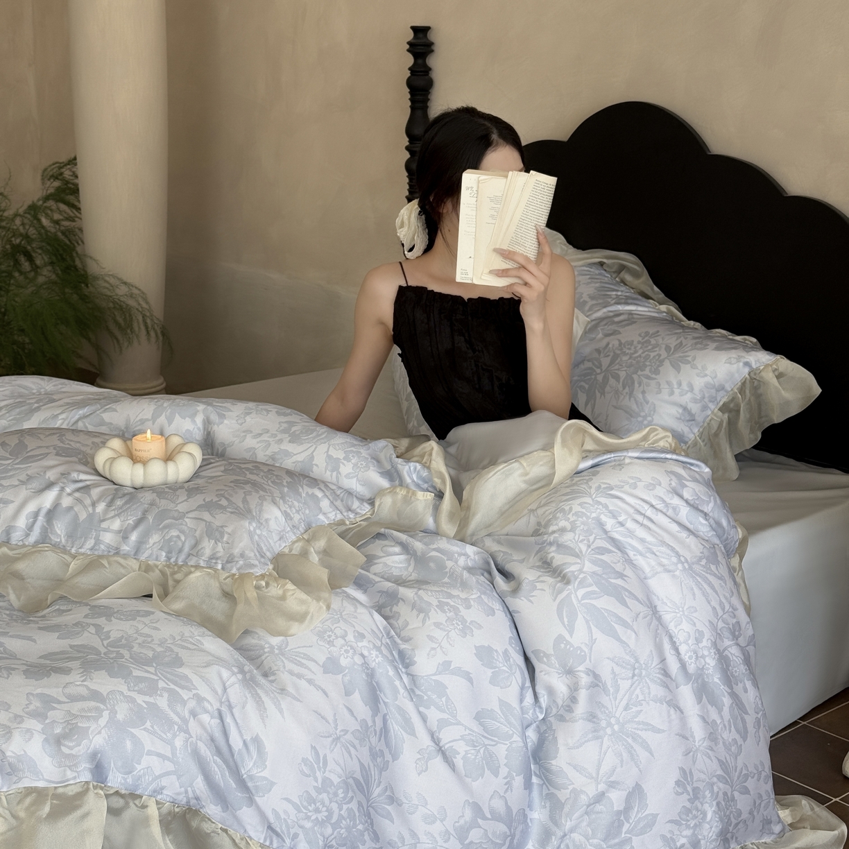 91家纺网 家纺一手货源 找家纺 MIU缪家居 2025新款60S兰精天丝四件套--晨曦 晨曦-微光蓝