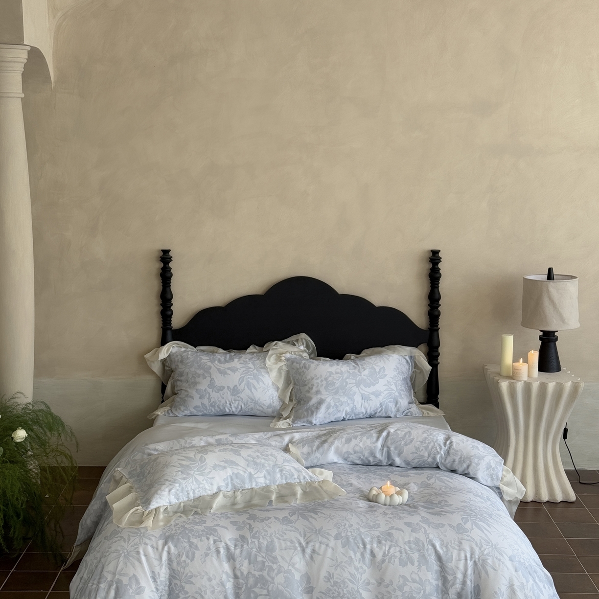 91家纺网 家纺一手货源 找家纺 MIU缪家居 2025新款60S兰精天丝四件套--晨曦 晨曦-微光蓝