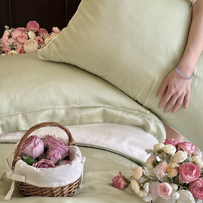 91家纺网 家纺一手货源 找家纺 （总）秀色家纺 2025夏季新款A类60s天丝棉贡缎四件套-Cool Air系列（实拍风)