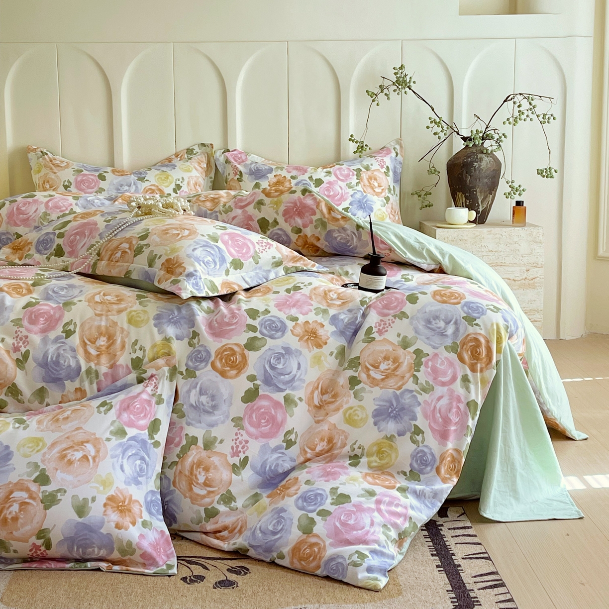 91家纺网 家纺一手货源 找家纺 （总）大麦乐田 2025新款小法式轻奢风四件套