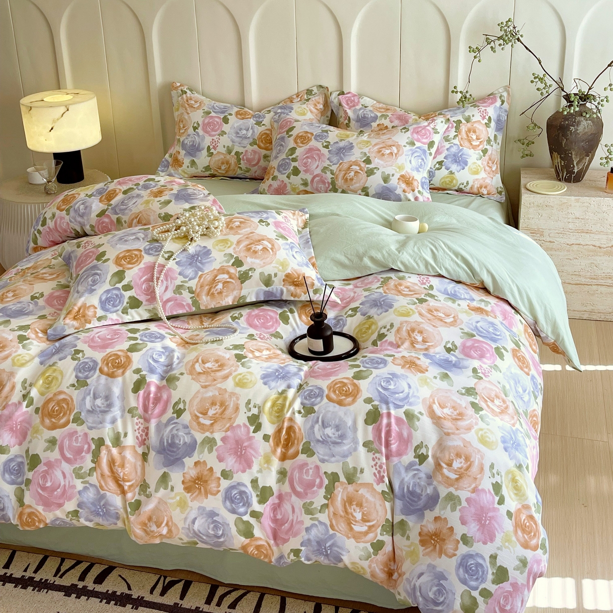 91家纺网 家纺一手货源 找家纺 （总）大麦乐田 2025新款小法式轻奢风四件套