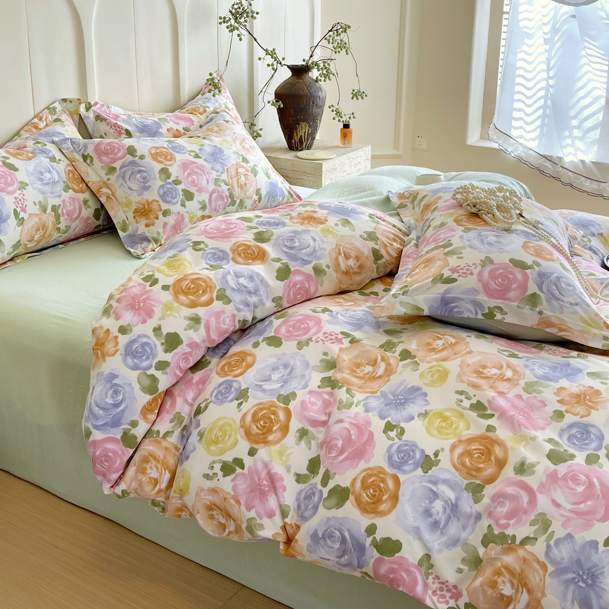 91家纺网 家纺一手货源 找家纺 （总）大麦乐田 2025新款小法式轻奢风四件套