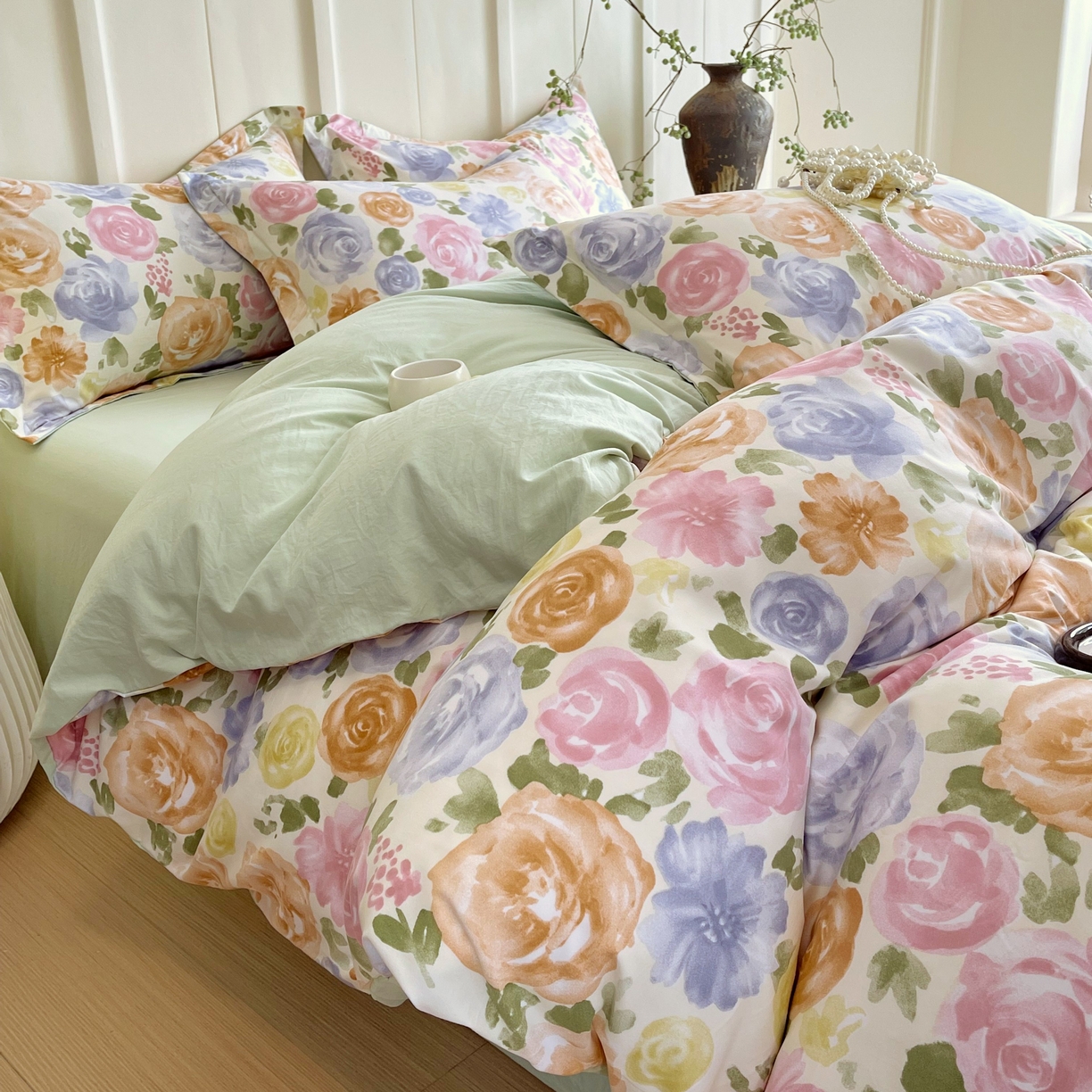 91家纺网 家纺一手货源 找家纺 （总）大麦乐田 2025新款小法式轻奢风四件套