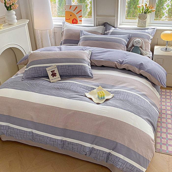 91家纺网 家纺一手货源 找家纺 天之爱 2025新款全棉印花单被套 布兰卡-灰