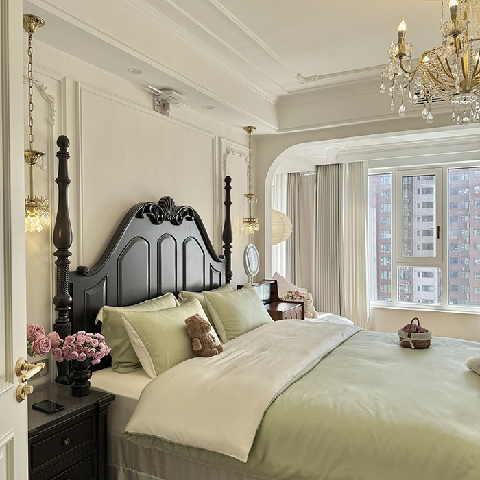 91家纺网 家纺一手货源 找家纺 秀色家纺 2025夏季新款A类60s天丝棉贡缎四件套-Cool Air系列（实拍风) Air天丝绵-抹茶奶白