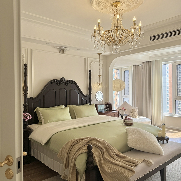 91家纺网 家纺一手货源 找家纺 秀色家纺 2025夏季新款A类60s天丝棉贡缎四件套-Cool Air系列（实拍风) Air天丝绵-抹茶奶白