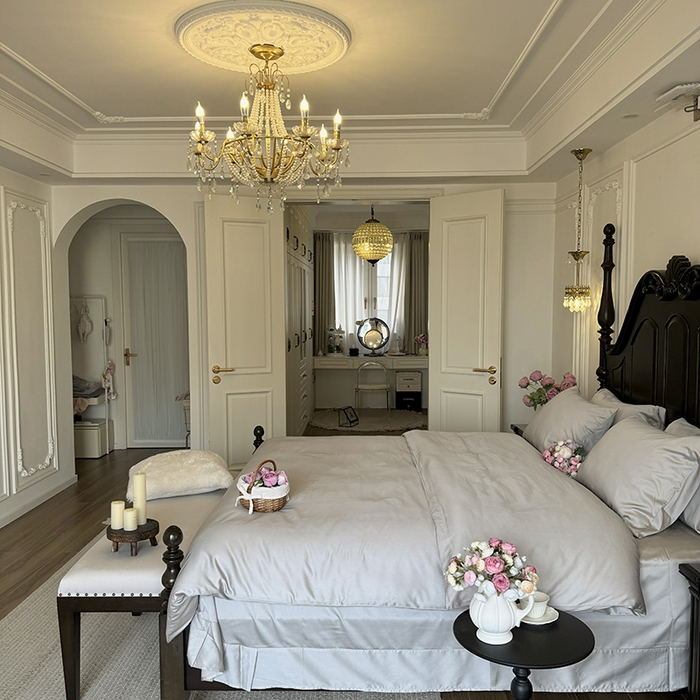 91家纺网 家纺一手货源 找家纺 秀色家纺 2025夏季新款A类60s天丝棉贡缎四件套-Cool Air系列（实拍风) Air天丝绵-幻影灰