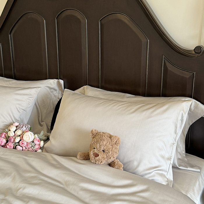 91家纺网 家纺一手货源 找家纺 秀色家纺 2025夏季新款A类60s天丝棉贡缎四件套-Cool Air系列（实拍风) Air天丝绵-幻影灰