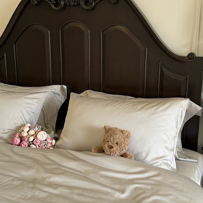 91家纺网 家纺一手货源 找家纺 秀色家纺 2025夏季新款A类60s天丝棉贡缎四件套-Cool Air系列（实拍风) Air天丝绵-幻影灰