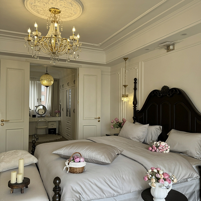 91家纺网 家纺一手货源 找家纺 秀色家纺 2025夏季新款A类60s天丝棉贡缎四件套-Cool Air系列（实拍风) Air天丝绵-幻影灰