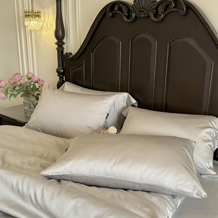 秀色家纺 2025夏季新款A类60s天丝棉贡缎四件套-Cool Air系列（实拍风) Air天丝绵-幻影灰+薄雾灰