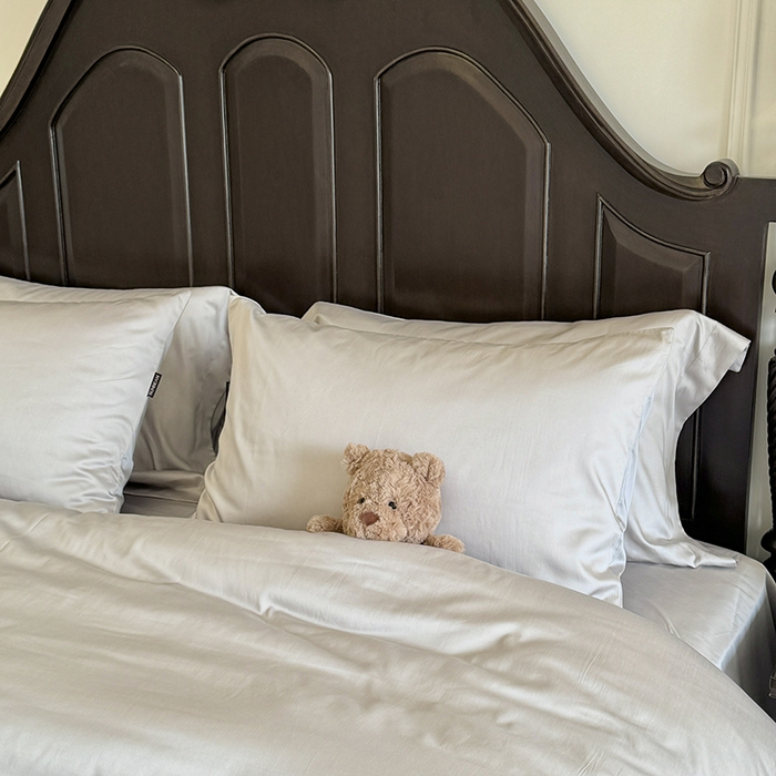 91家纺网 家纺一手货源 找家纺 秀色家纺 2025夏季新款A类60s天丝棉贡缎四件套-Cool Air系列（实拍风) Air天丝绵-幻影灰+薄雾灰