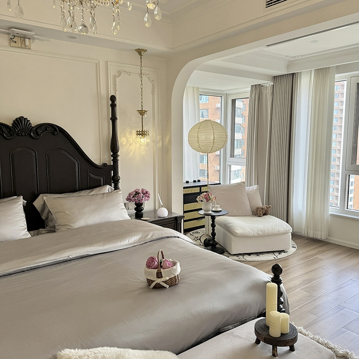 91家纺网 家纺一手货源 找家纺 秀色家纺 2025夏季新款A类60s天丝棉贡缎四件套-Cool Air系列（实拍风) Air天丝绵-幻影灰+薄雾灰