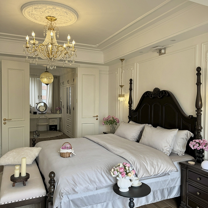 91家纺网 家纺一手货源 找家纺 秀色家纺 2025夏季新款A类60s天丝棉贡缎四件套-Cool Air系列（实拍风) Air天丝绵-幻影灰+薄雾灰