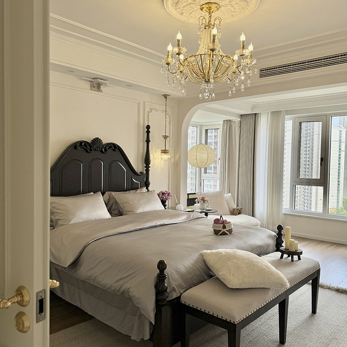 91家纺网 家纺一手货源 找家纺 秀色家纺 2025夏季新款A类60s天丝棉贡缎四件套-Cool Air系列（实拍风) Air天丝绵-幻影灰+薄雾灰