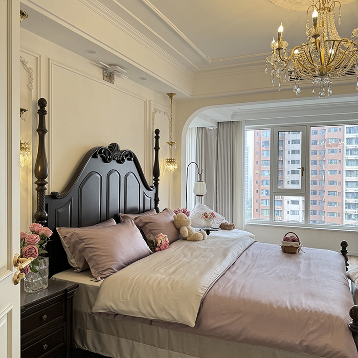 91家纺网 家纺一手货源 找家纺 秀色家纺 2025夏季新款A类60s天丝棉贡缎四件套-Cool Air系列（实拍风) Air天丝绵-迷雾紫+幻影灰