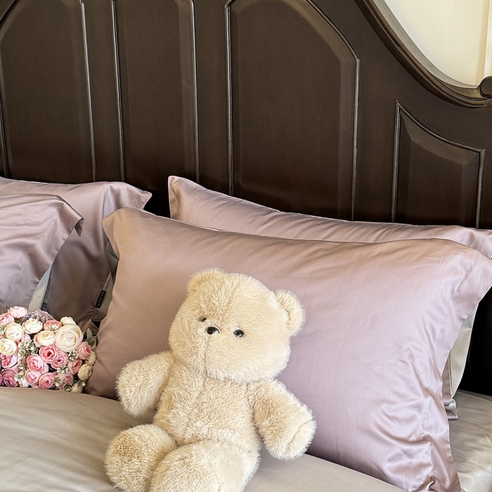 91家纺网 家纺一手货源 找家纺 秀色家纺 2025夏季新款A类60s天丝棉贡缎四件套-Cool Air系列（实拍风) Air天丝绵-迷雾紫+幻影灰