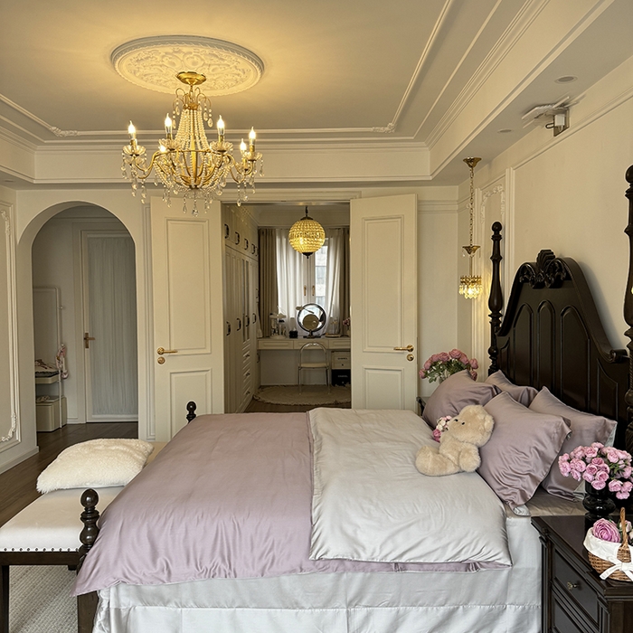 91家纺网 家纺一手货源 找家纺 秀色家纺 2025夏季新款A类60s天丝棉贡缎四件套-Cool Air系列（实拍风) Air天丝绵-迷雾紫+幻影灰