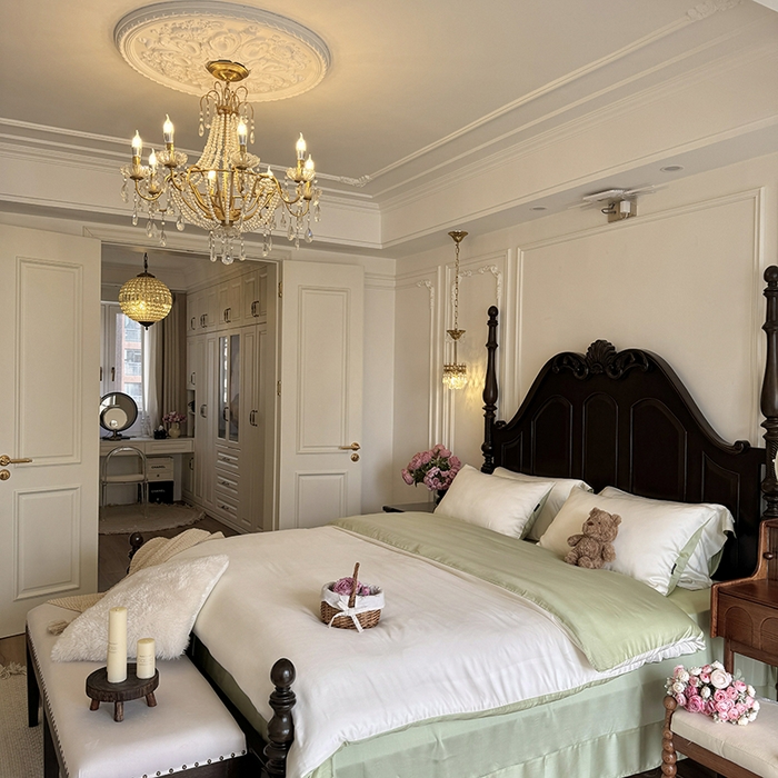 91家纺网 家纺一手货源 找家纺 秀色家纺 2025夏季新款A类60s天丝棉贡缎四件套-Cool Air系列（实拍风) Air天丝绵-奶白抹茶