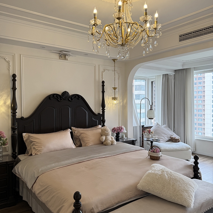 91家纺网 家纺一手货源 找家纺 秀色家纺 2025夏季新款A类60s天丝棉贡缎四件套-Cool Air系列（实拍风) Air天丝绵-桃灰粉+幻影灰