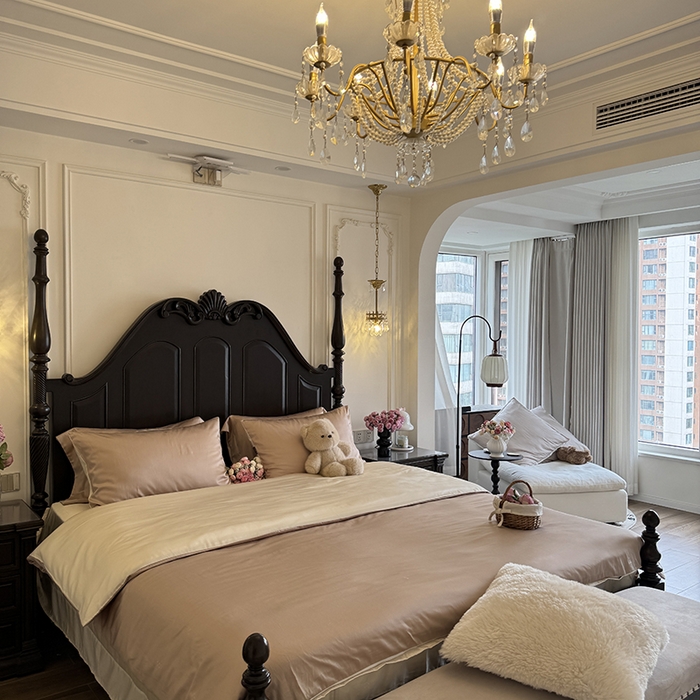 91家纺网 家纺一手货源 找家纺 秀色家纺 2025夏季新款A类60s天丝棉贡缎四件套-Cool Air系列（实拍风) Air天丝绵-温柔奶白