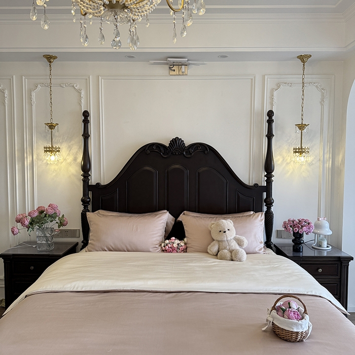 91家纺网 家纺一手货源 找家纺 秀色家纺 2025夏季新款A类60s天丝棉贡缎四件套-Cool Air系列（实拍风) Air天丝绵-温柔奶白