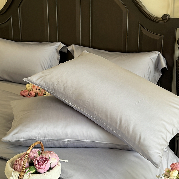 91家纺网 家纺一手货源 找家纺 秀色家纺 2025夏季新款A类60s天丝棉贡缎四件套-Cool Air系列（实拍风) Air天丝绵-星雾蓝