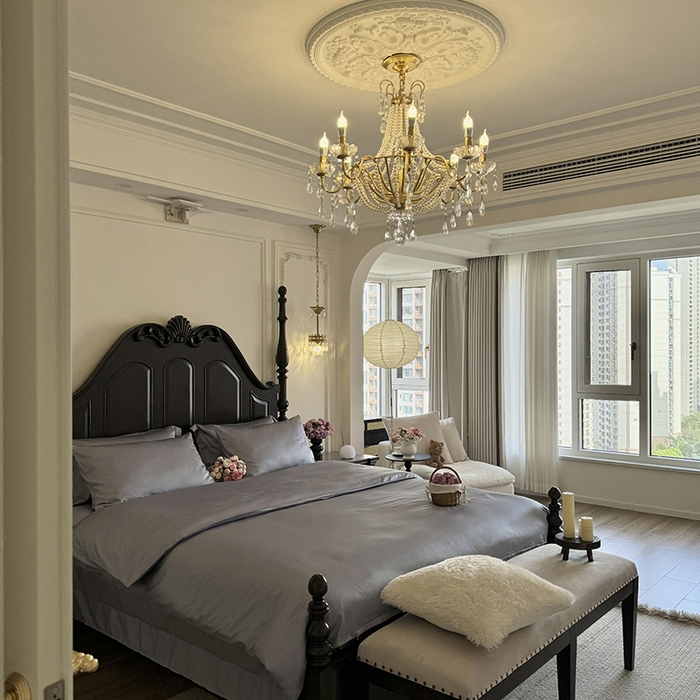 91家纺网 家纺一手货源 找家纺 秀色家纺 2025夏季新款A类60s天丝棉贡缎四件套-Cool Air系列（实拍风) Air天丝绵-星雾蓝