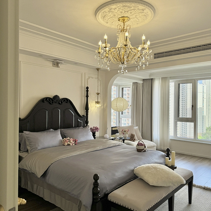 91家纺网 家纺一手货源 找家纺 秀色家纺 2025夏季新款A类60s天丝棉贡缎四件套-Cool Air系列（实拍风) Air天丝绵-星雾蓝+薄雾灰