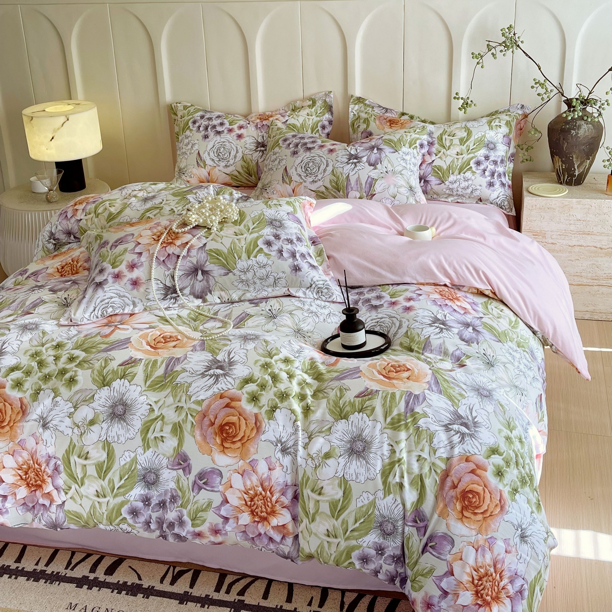 91家纺网 家纺一手货源 找家纺 大麦乐田 2025新款小法式轻奢风四件套 韵色江南