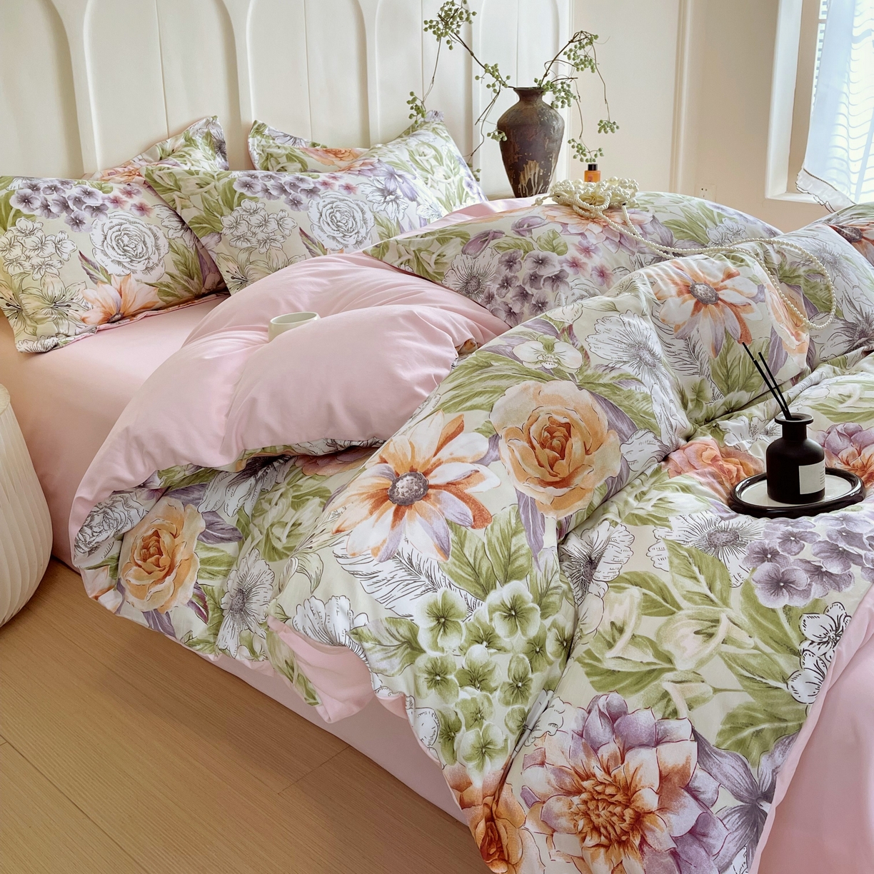 91家纺网 家纺一手货源 找家纺 大麦乐田 2025新款小法式轻奢风四件套 韵色江南