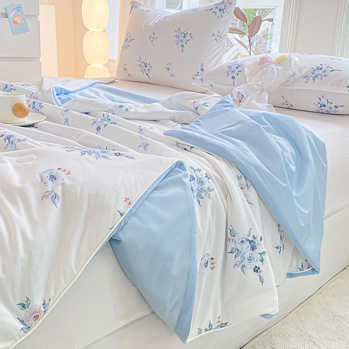 91家纺网 家纺一手货源 找家纺 欧雅搁家纺 2025年新款冷暖双感被大豆纤维填充针织棉夏被空调被夏凉被 清风明月