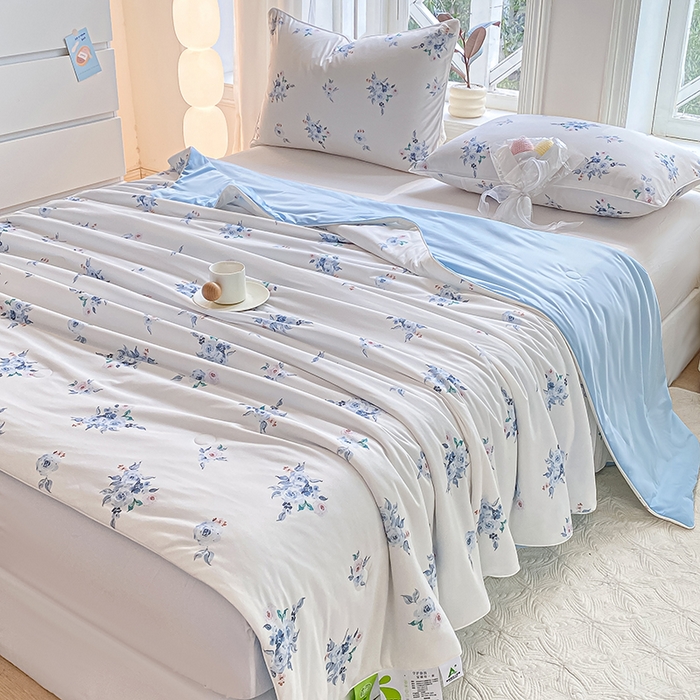 91家纺网 家纺一手货源 找家纺 欧雅搁家纺 2025年新款冷暖双感被大豆纤维填充针织棉夏被空调被夏凉被 清风明月