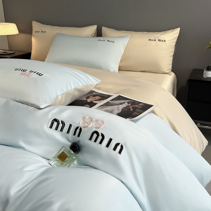 大麦乐田 2025春夏新款珍珠棉达芙刺绣四件套 达芙  茉莉兰+奶茶