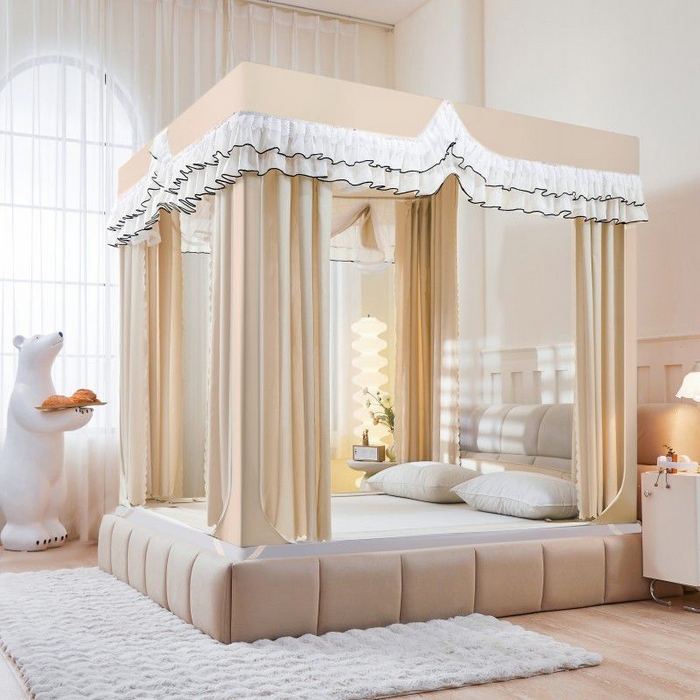 91家纺网 家纺一手货源 找家纺 （总）锦逸家居 2025新款遮光防摔床帘式坐床蚊帐-仲夏之夜