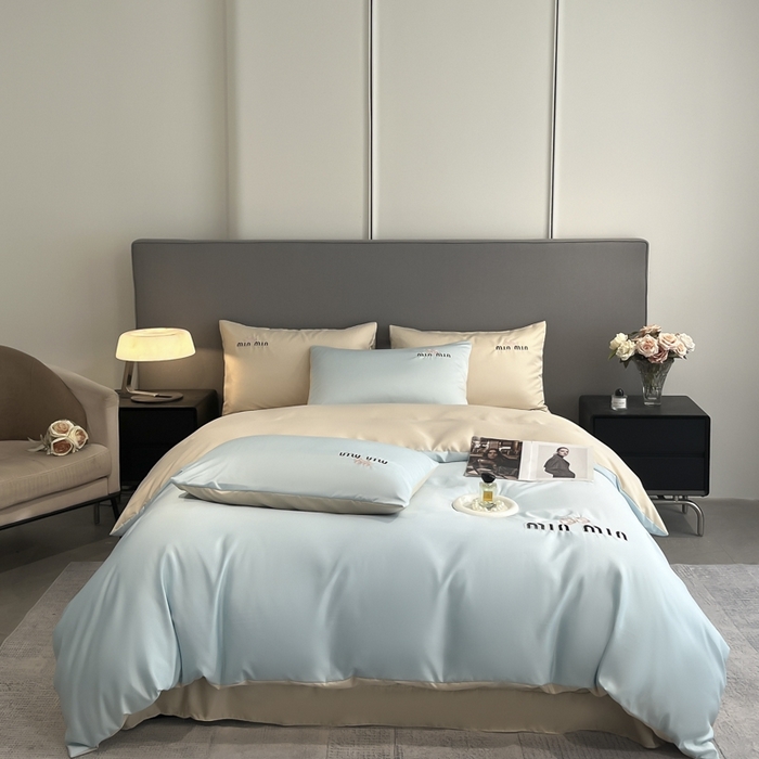 91家纺网 家纺一手货源 找家纺 大麦乐田 2025春夏新款珍珠棉达芙刺绣四件套 达芙  茉莉兰+奶茶