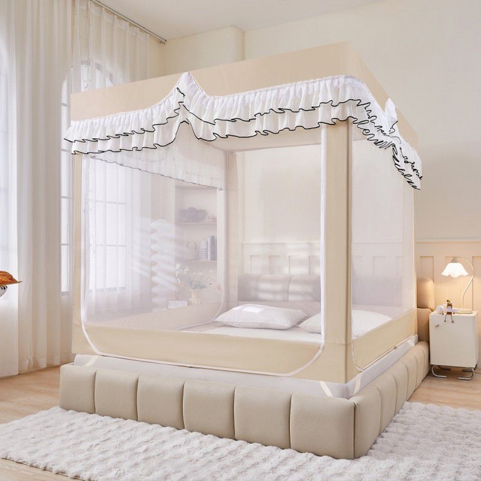 91家纺网 家纺一手货源 找家纺 （总）锦逸家居 2025新款遮光防摔床帘式坐床蚊帐-仲夏之夜