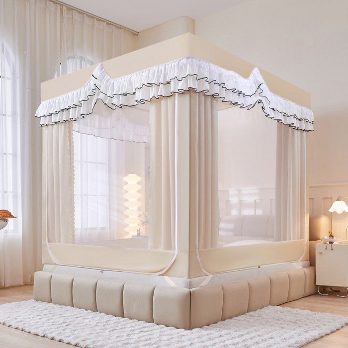 91家纺网 家纺一手货源 找家纺 （总）锦逸家居 2025新款遮光防摔床帘式坐床蚊帐-仲夏之夜