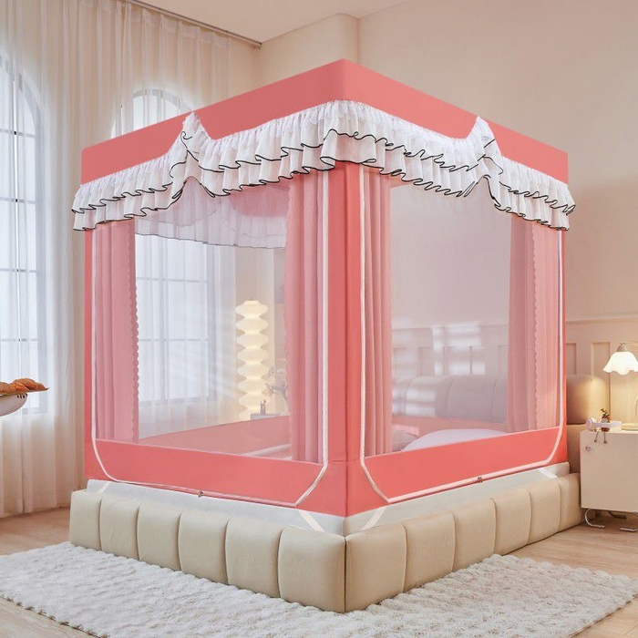 91家纺网 家纺一手货源 找家纺 （总）锦逸家居 2025新款遮光防摔床帘式坐床蚊帐-仲夏之夜