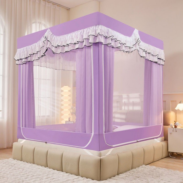 91家纺网 家纺一手货源 找家纺 （总）锦逸家居 2025新款遮光防摔床帘式坐床蚊帐-仲夏之夜