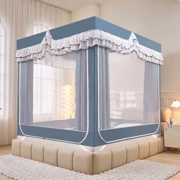 91家纺网 家纺一手货源 找家纺 （总）锦逸家居 2025新款遮光防摔床帘式坐床蚊帐-仲夏之夜