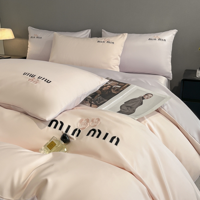 大麦乐田 2025春夏新款珍珠棉达芙刺绣四件套 达芙  浪漫粉+浪漫紫