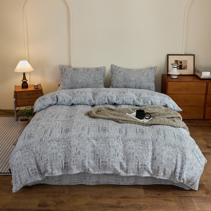 91家纺网 家纺一手货源 找家纺 （总）云雀 2025新款A类全棉色织双层纱四件套