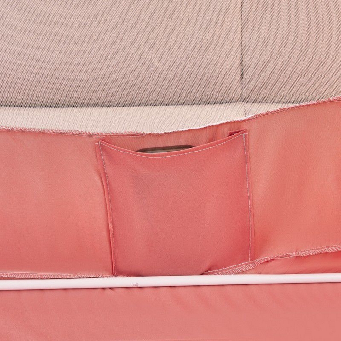 91家纺网 家纺一手货源 找家纺 锦逸家居 2025新款遮光防摔床帘式坐床蚊帐-仲夏之夜 粉色