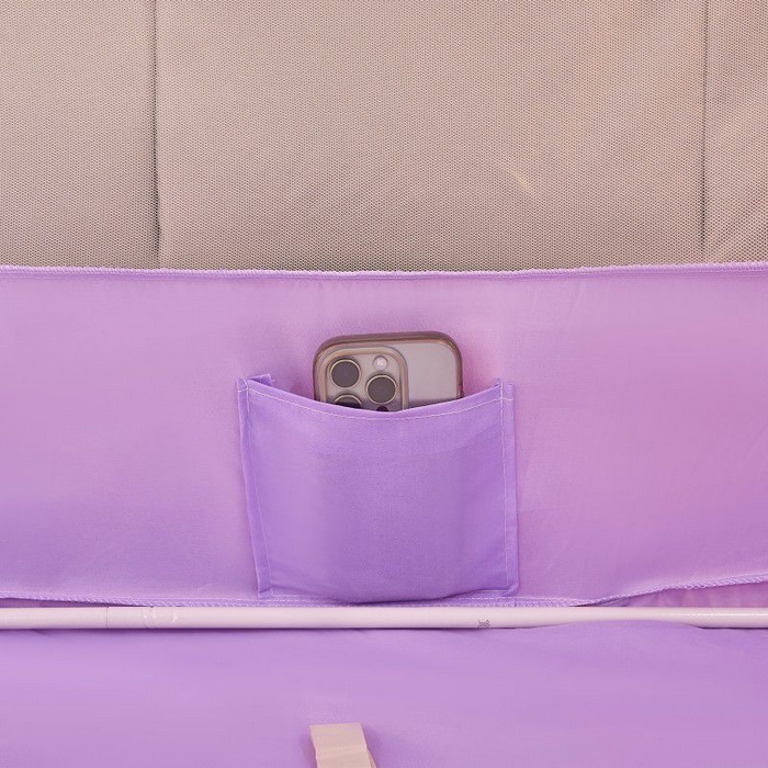 91家纺网 家纺一手货源 找家纺 锦逸家居 2025新款遮光防摔床帘式坐床蚊帐-仲夏之夜 浅紫色